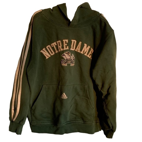Adidas Youth Hoodie Sweatshirt Notre Dame Fighting Irish Kids Size Medium 10-12 - Picture 1 of 5